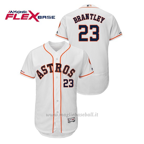 Maglia Baseball Uomo Houston Astros Michael Brantley 150th Aniversario Patch Flex Base Bianco